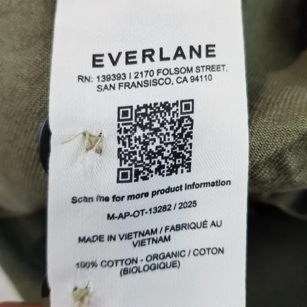 Everlane Jacket Mens Large Green Organic Cotton Denim Chore Utility Workwear